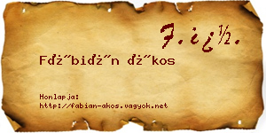 Fábián Ákos névjegykártya