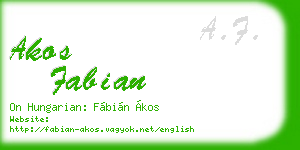 akos fabian business card