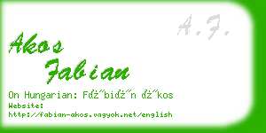 akos fabian business card
